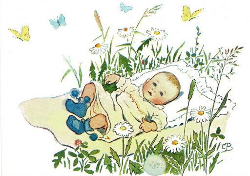 ansichtkaart elsa beskow - baby