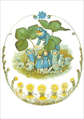 ansichtkaart elsa beskow - kinderen