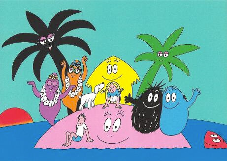 ansichtkaart barbapapa - eiland