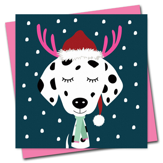 kerstkaart stripey cats - dalmatier