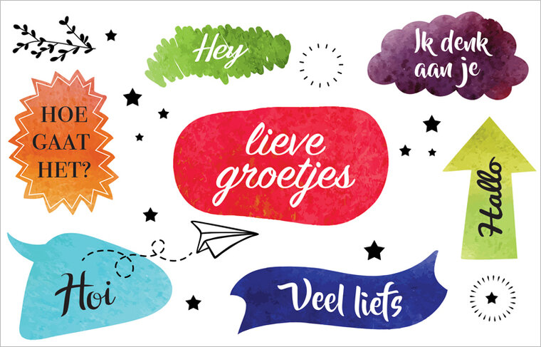 wenskaart - lieve groetjes