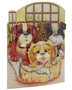 3D kaart - swing cards - puppies in hondenmand