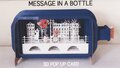 3D pop up wenskaart - message in a bottle - stelletje op gracht met fiets