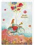 grote verjaardagskaart A4 - jehanne weyman - happy birthday - meisje op fiets