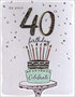 40 jaar - grote verjaardagskaart A4 - on your 40th happy birthday - taart