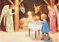 ansichtkaart elsa beskow - kerststal