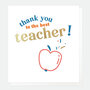 wenskaart caroline gardner - thank you to the best teacher - appel