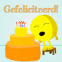 felicitatiekaart hophew - gefeliciteerd! - hophew bij taart