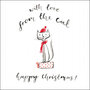 luxe kerstkaart woodmansterne - with love from the cat happy christmas!