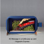 3D pop up wenskaart - message in a bottle - hogwarts express - trein locomotief