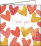 wenskaart goldleaf - I love you - hartjes