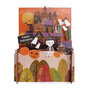 Miniature pop-up kaart Happy Halloween - spookhuis