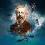 vierkante ansichtkaart met envelop André Sanchez - Jules Verne