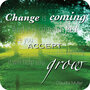 vierkante ansichtkaart met envelop - change is coming it will help you grow