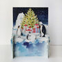 3d pop-up kerstkaart miniature greetings - pinguins