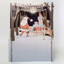 3d pop-up kerstkaart miniature greetings - kerstman en cadeautjes