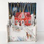 3d pop-up kerstkaart miniature greetings - sneeuwpop bij huis