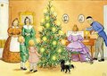 ansichtkaart - Elsa Beskow - Peter en Lotta vieren kerst