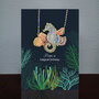 luxe wenskaart met ketting - have a magical birthday - zeepaardje