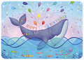 ansichtkaart van Claske Verschoore - walvis - happy birthday