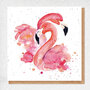 wenskaart fine art - flamingo