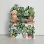 3d pop up kaart - hond met planten