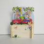 3d pop up kinderkaart - auto met dieren