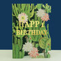 lasergesneden wenskaart blossom - happy birthday - cactus