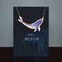 luxe wenskaart met ketting -have a whale of time