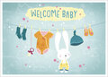 ansichtkaart van jessica sécheret - welcome baby - waslijn