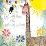 verjaardagskaart alex clark - may today shine with birthday loveliness - giraffe en toekan