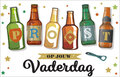 wenskaart - proost op jouw vaderdag - bierflessen