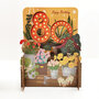 80 jaar - 3d pop-up kaart miniature greetings - happy birthday - bloemen