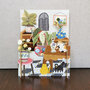 3d pop-up kaart miniature greetings - katten op tafel en planten