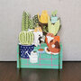 3d pop-up kaart miniature greetings - katten en cactussen