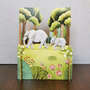 3d pop-up kaart miniature greetings - olifant