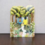 3d pop-up kaart miniature greetings - wandelen in het bos