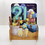 21 jaar - 3d pop-up verjaardagskaart miniature greetings - bier