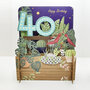 40 jaar - 3d pop-up verjaardagskaart miniature greetings - planten