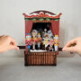 3D pop up kerstkaart  - theater - notenkraker