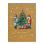 luxe kerstkaart met houten kerstboom hanger - merry christmas - notenkraker