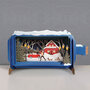 3D pop up kerstkaart - message in a bottle - huis, auto, teckel