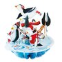 3D kerstkaart - pirouettes cards - schaatsende pinguins