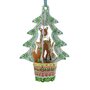 3d kerstkaart - kerstboomhanger - bosdieren en boom