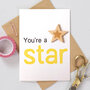 lasergesneden houten attribuut wenskaart - you're star