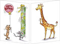 uitklapbare wenskaart cache-cache - happy birthday - lang cadeau voor giraffe