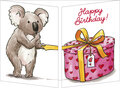 uitklapbare wenskaart cache-cache - happy birthday - koala