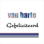 wenskaart - van harte gefeliciteerd - blauw