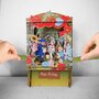 3d pop-up greeting card - paper theatre - buitenspelen in bloementuin