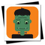 wenskaart stripey cats - zombie frankenstein - halloween